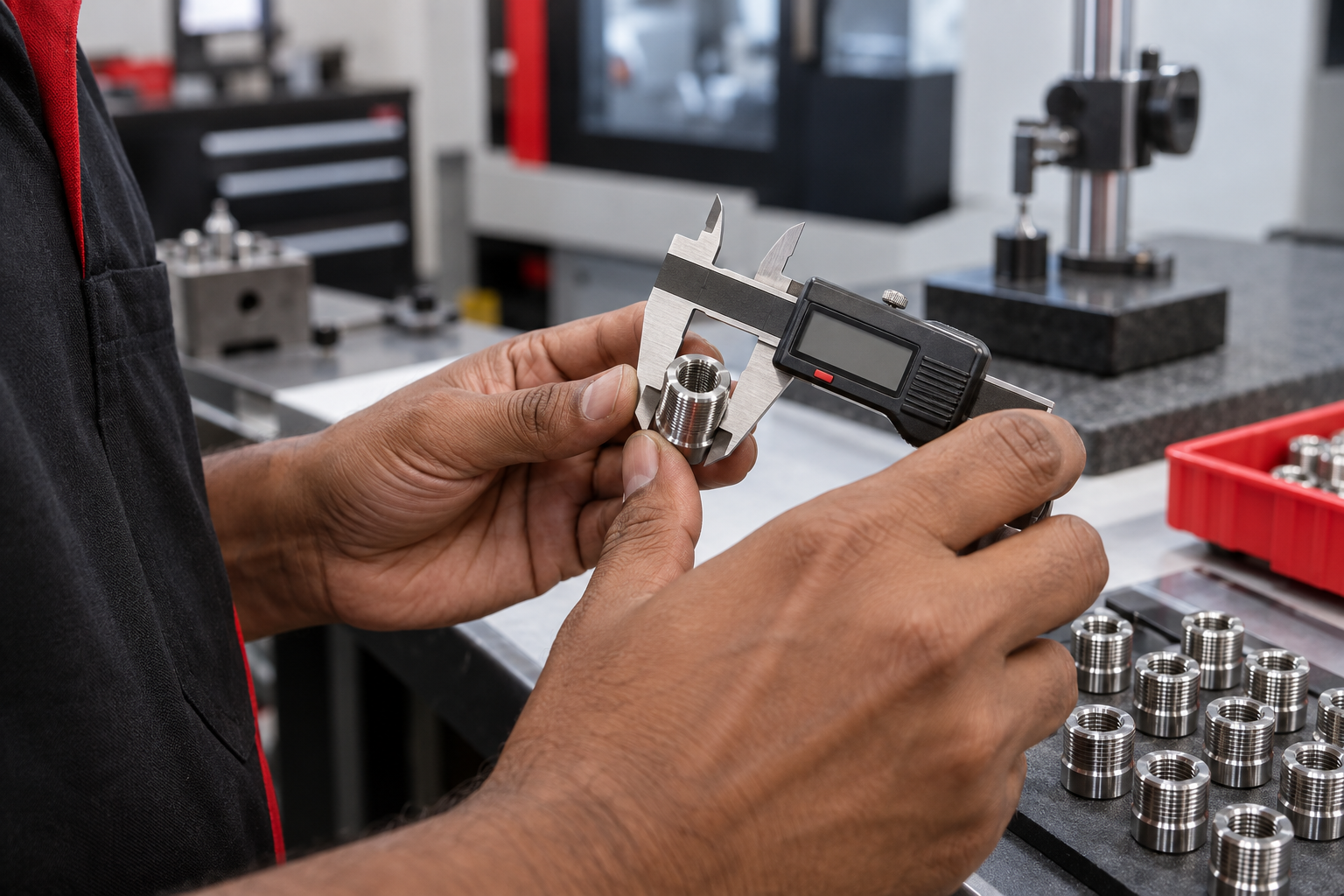 Fastener measurement with a digital caliper